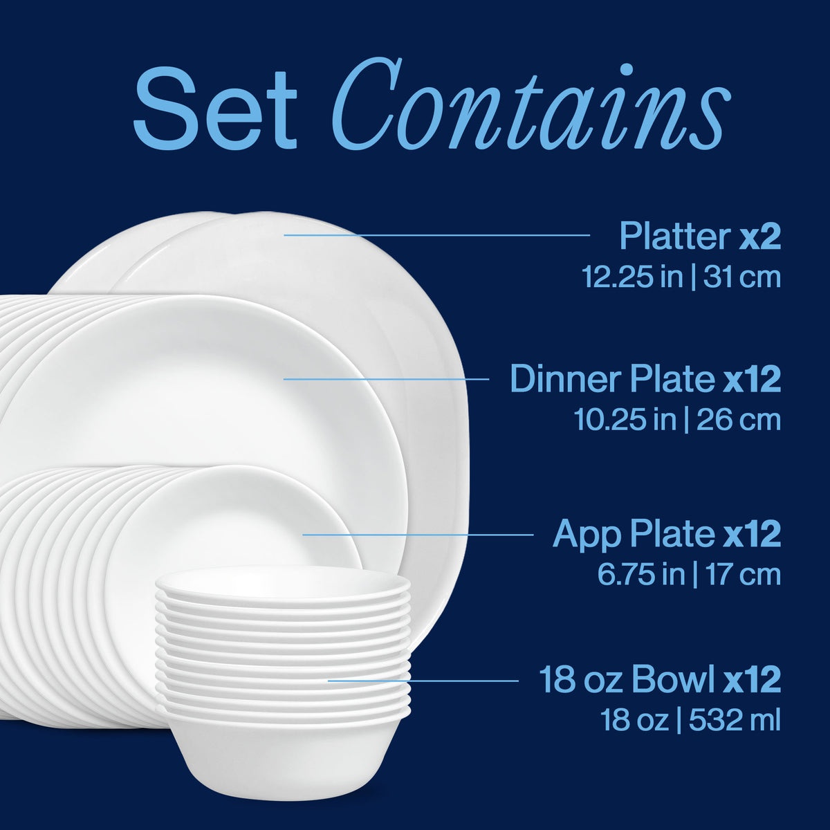 Corelle® Winter Frost White 38-piece Dinnerware Set, Service for 12 - Image 3