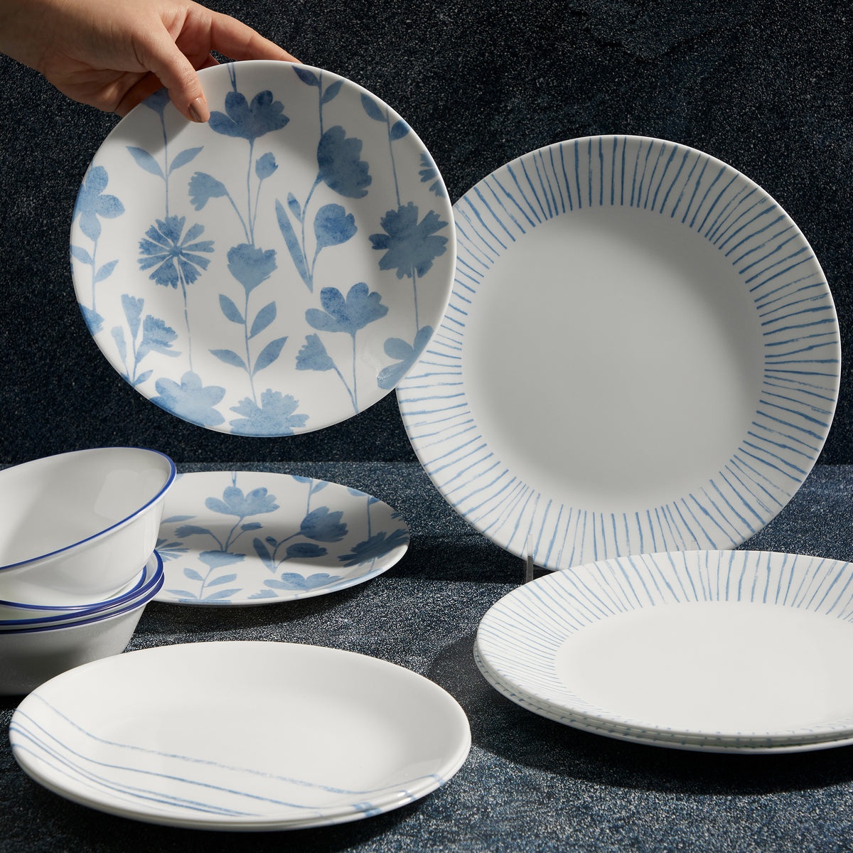 Corelle® Botanical Stripes 12-piece Dinnerware Set, Service for 4 - Image 3