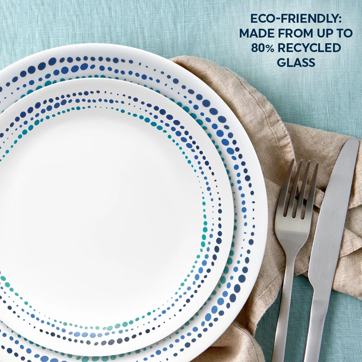 Corelle® Ocean Blues 16-piece Mugless Dinnerware Set, Service for 4 - Image 6