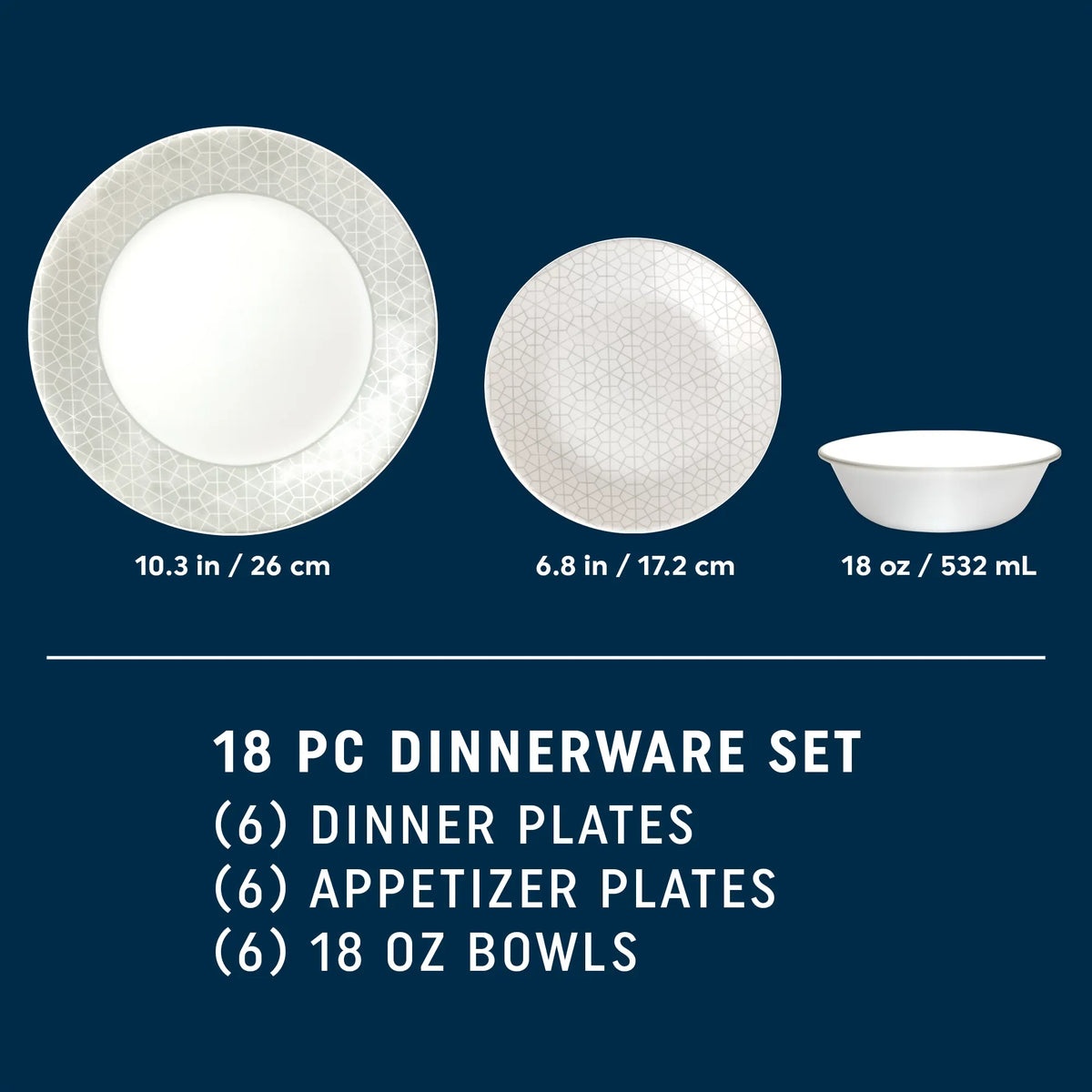 Corelle® Knox 18-piece Dinnerware Set, Service for 6 - Image 2