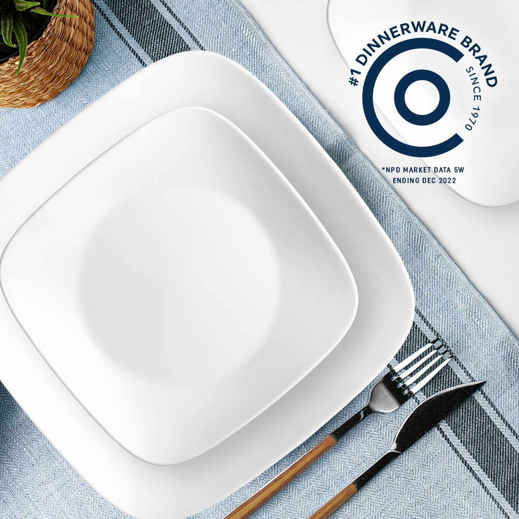 Corelle® Square™ Pure White 12-piece Dinnerware Set, Service for 4 - Image 4