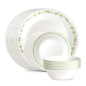Corelle® Spring Blossom Green 18-piece Dinnerware Set, Service for 6