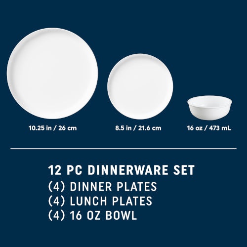 Corelle® Modern Rounds 12-piece Dinnerware Set, Service for 4 - Image 2