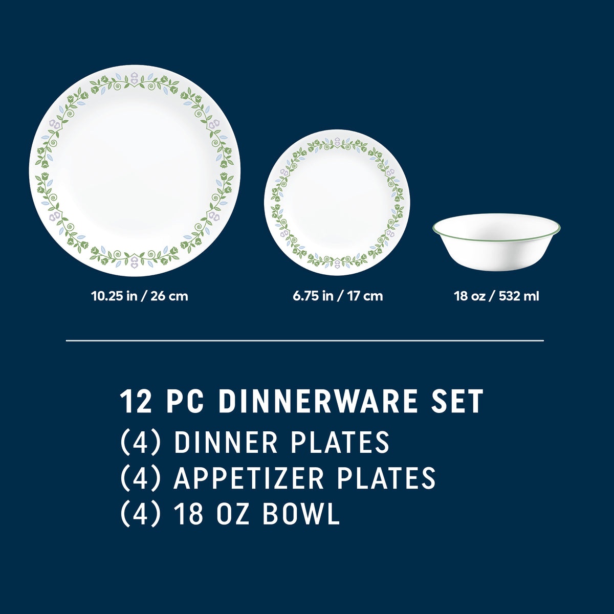 Corelle® Bryndle 12-Piece Glass Dinnerware Set, Service for 4 - Image 2