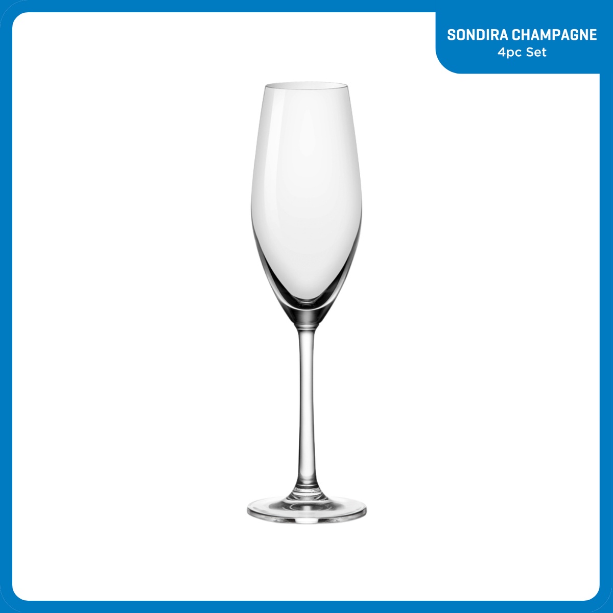 Ocean Glass Sondria Champagne Flute Glasses (4-pieces), 7.25-ounce, Dishwasher Safe - Image 2