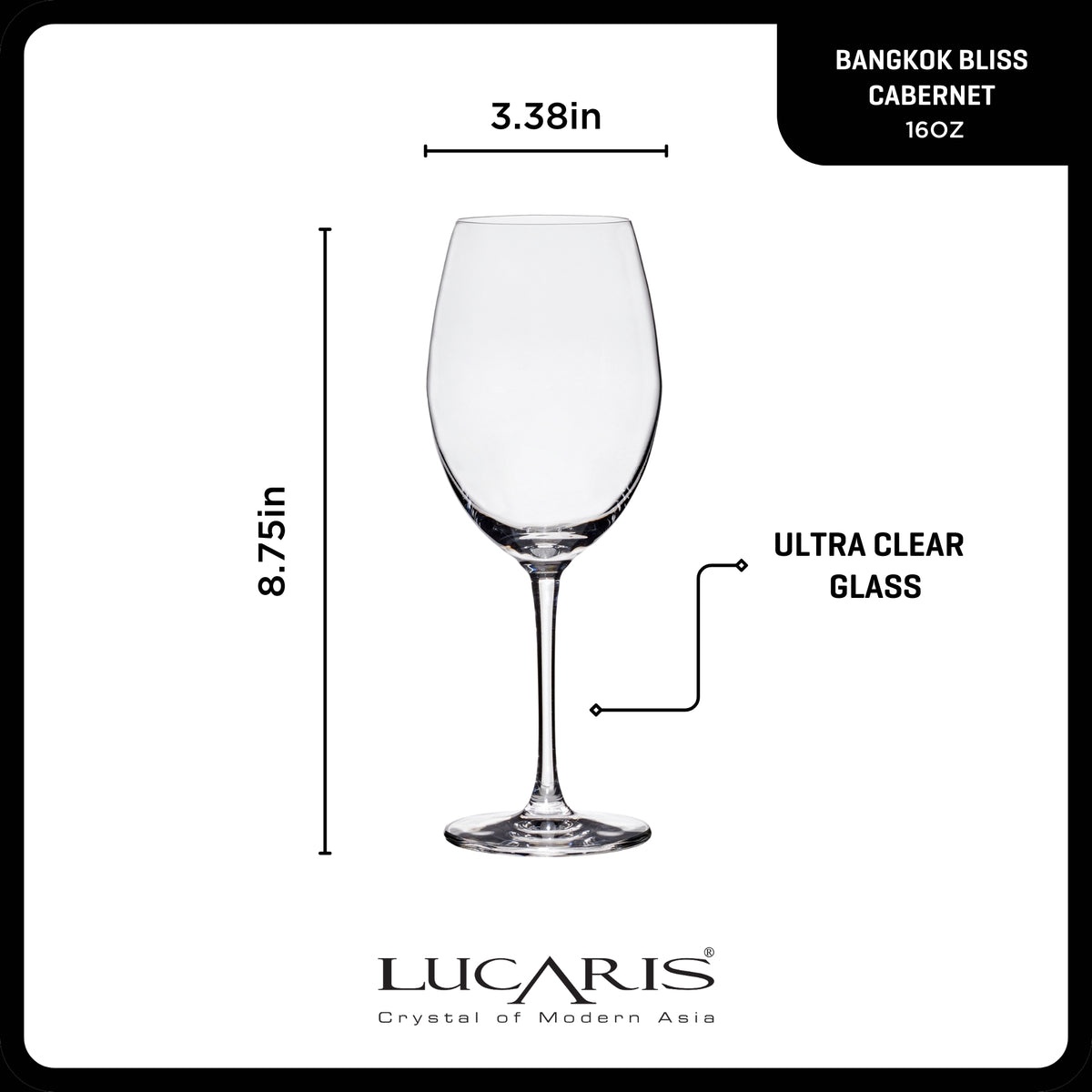 Lucaris Bangkok Bliss Cabernet Glasses (4-Pieces), 16-ounce, Dishwasher Safe, Lead-free Crystalline - Image 3