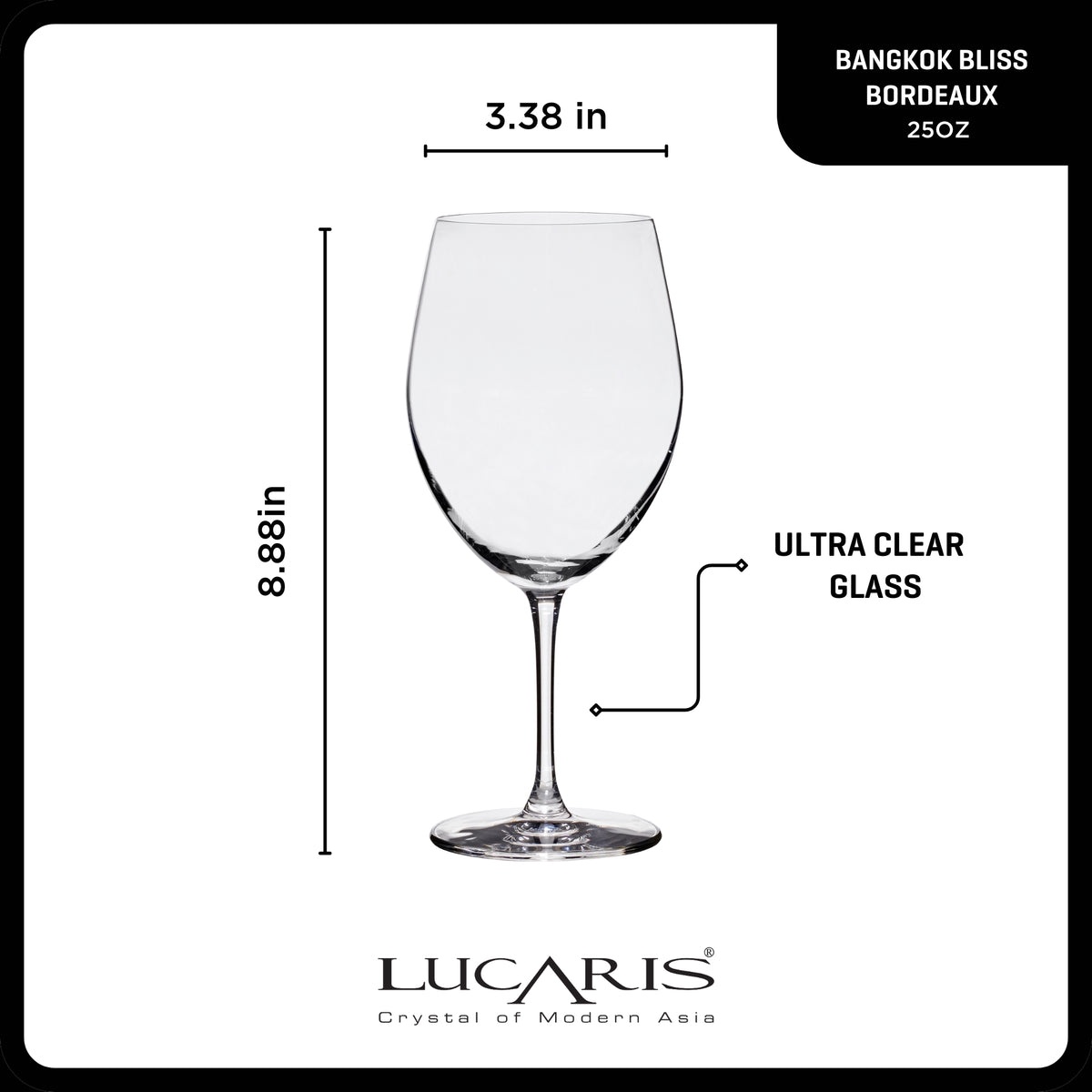 Lucaris Bangkok Bliss Bordeaux Glasses (4-Pieces), 25-ounce, Dishwasher Safe, Lead-free Crystalline - Image 3